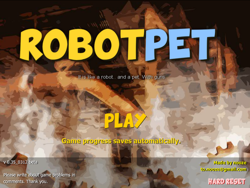兵器をアップグレードする育成型シミュレーションゲーム　RobotPet