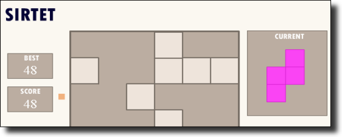 テトリスブロックのパズルゲーム　SIRTET