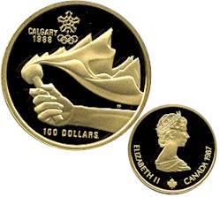 カナダ　100ドル金貨　1987　Ｋ14　13.3ｇ