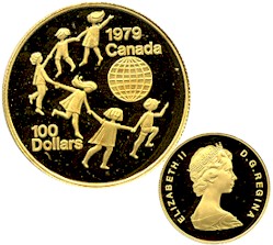 カナダ　100ドル金貨　1979　Ｋ22　16.9ｇ