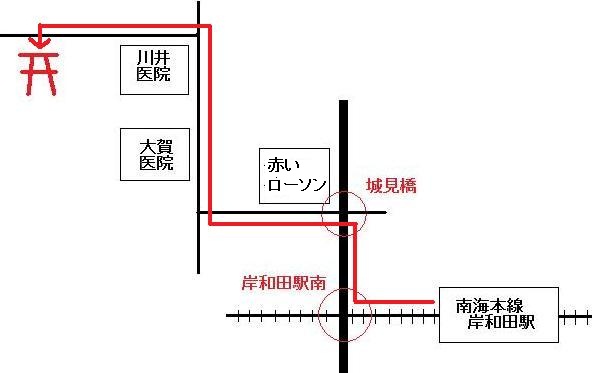 岸和田駅からの地図